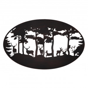 Decoratiune de perete neagra din metal 57x90 cm Deer Esschert Design