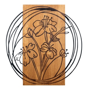 Decoratiune de perete neagra/maro din metal 55x58cm Orchid The Home Collection