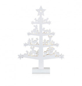 Decoratiune luminoasa LED alba din lemn Prince White Tree Markslojd