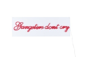 Decoratiune luminoasa rosie din fibre sintetice Gangsters Don't Cry Bold Monkey