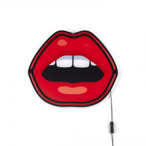 Decoratiune luminoasa rosie din plastic cu LED Blow Seletti