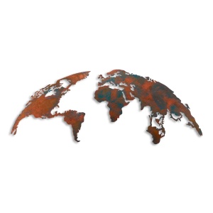 Decoratiune multicolora din metal 59x150 cm World Map Medium 2 The Home Collection