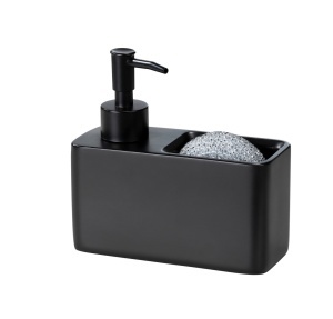 Dispenser sapun lichid din fibre sintetice negre 150 ml Resa Wenko