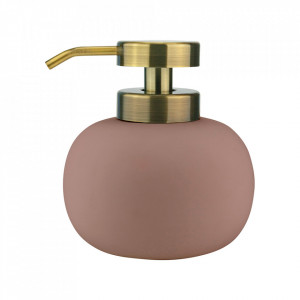 Dispenser sapun lichid roz/maro alama din ceramica si metal 11x13 cm Lotus Mette Ditmer Denmark