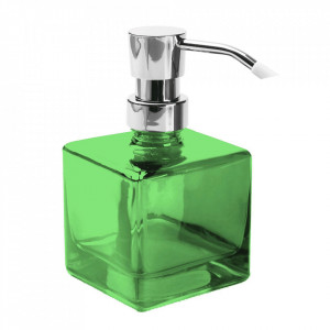 Dispenser sapun lichid verde din sticla 7x14 cm Eva Versa Home