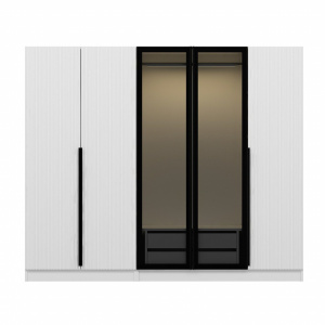 Dulap alb/negru 210 cm Kale Plus The Home Collection