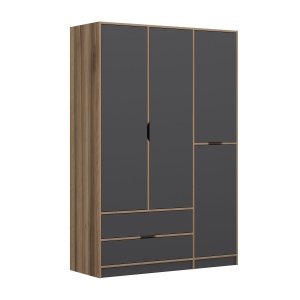 Dulap gri antracit/maro 208 cm Elina The Home Collection