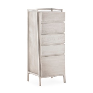 Dulap gri din lemn 127 cm Jackson Thai Natura