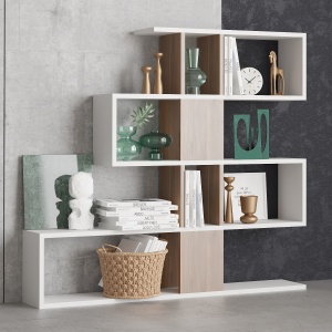 Etajera alba/maro 109 cm Karlin The Home Collection