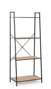 Etajera neagra/maro din metal 150 cm Haldor Bizzotto