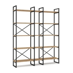 Etajera neagra/maro din metal 175 cm Dusan The Home Collection