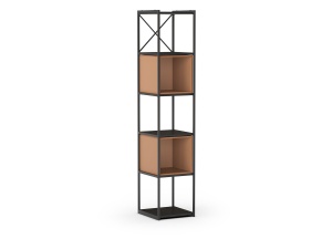 Etajera neagra/maro teracota din metal 179 cm Anya Slim The Home Collection
