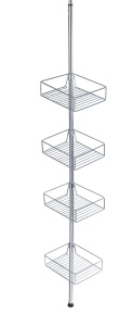 Etajera telescopica pentru baie din metal argintiu 275 cm Domaso Wenko