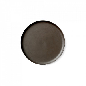 Farfurie maro din portelan 23 cm Norm Dark Glazed Menu