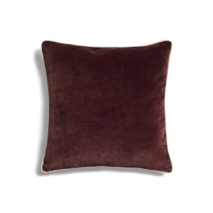 Fata de perna rosu inchis/ecru din catifea 45x45 cm Ovelin Kave Home