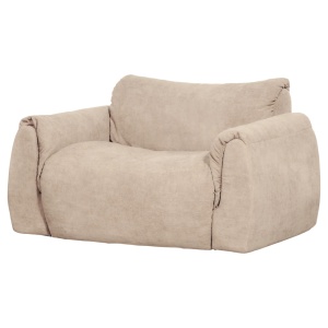 Fotoliu bej nisipiu din textil Baggy Chenille Woood