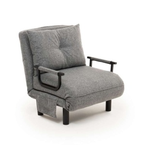 Fotoliu extensibil gri deschis din textil Sento Single The Home Collection