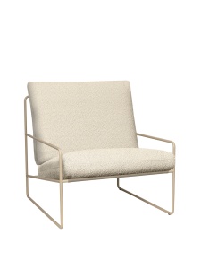 Fotoliu exterior alb antic/crem din textil Desert Boucle Ferm Living