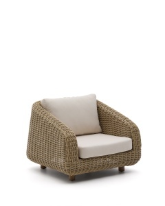 Fotoliu exterior maro din textil Meria Kave Home