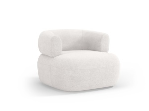 Fotoliu ivoriu din textil Jenny Boucle Micadoni
