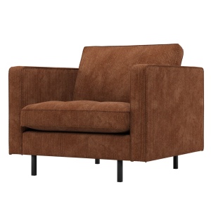 Fotoliu maro ruginiu din textil Rodeo Classic Rib Woood