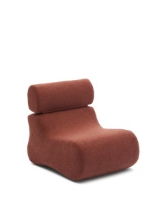 Fotoliu maro teracota din textil Club Boucle Kave Home