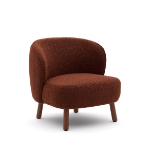 Fotoliu maro teracota din textil Ulit Boucle Kave Home