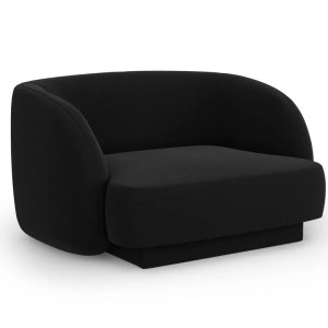 Fotoliu negru din catifea Miley Micadoni