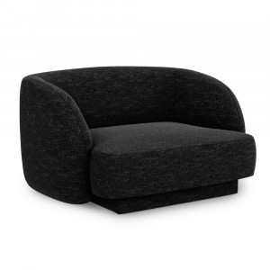 Fotoliu negru din textil Miley Micadoni