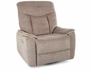 Fotoliu recliner bej inchis din textil Odys The Home Collection