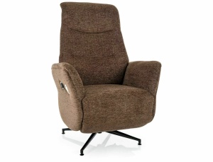 Fotoliu recliner maro cappuccino din textil Nestor The Home Collection