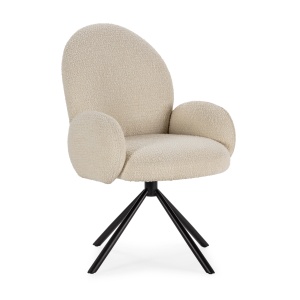 Fotoliu rotativ alb din textil Dario The Home Collection