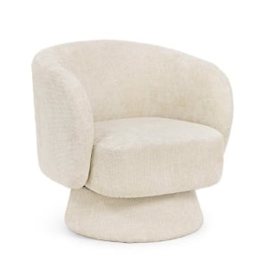 Fotoliu rotativ alb din textil Julienne Bizzotto