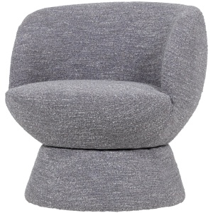 Fotoliu rotativ gri din textil Shuffle Melange Woood