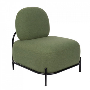 Fotoliu verde din poliester si fier Polly Green The Home Collection