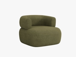 Fotoliu verde din textil Jenny Boucle Micadoni
