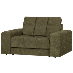 Fotoliu verde din textil Second Date Woood