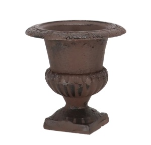 Ghiveci cu suport maro din metal 14 cm French Esschert Design