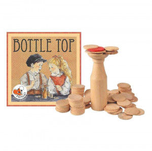Joc de indemanare maro din lemn Bottle Top Egmont Toys