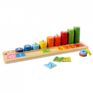 Joc educativ 55 piese multicolore din lemn Calculation Small Foot