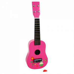Jucarie muzicala ukulele roz din lemn Sound Small Foot