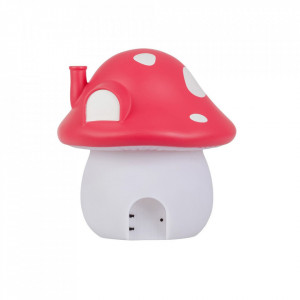 Lampa de veghe rosie/alba din PVC cu LED 19 cm Mushroom A Little Lovely Company