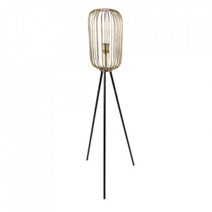 Lampadar negru/maro din metal 150 cm Oksa HSM Collection
