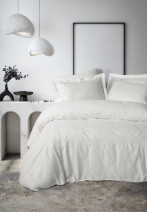 Lenjerie pat alba din bumbac Galant Double The Home Collection