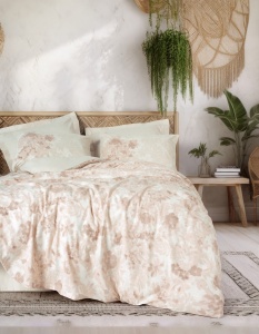 Lenjerie pat bej din bumbac Vestige Double The Home Collection
