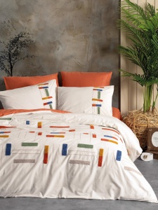Lenjerie pat maro scortisoara din bumbac Katy Double The Home Collection