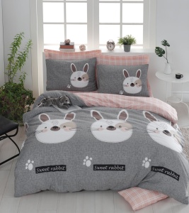 Lenjerie pat multicolora din bumbac Tavsancik Double The Home Collection
