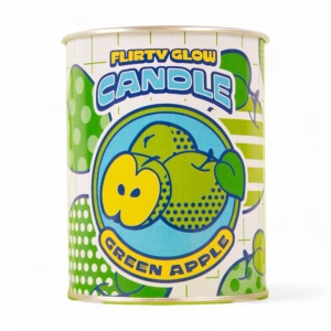 Lumanare cu suport multicolor din metal 10 cm Flirty Glow Green Apple Seletti