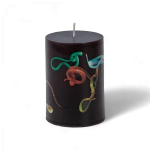 Lumanare multicolora din fibre naturale 10 cm Snakes Black Seletti