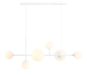 Lustra alba din metal cu 6 becuri Dione Aldex